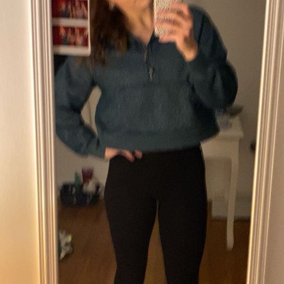 Lululemon sparkly green half-zip scuba hoodie (special edition) - Picture 3 of 3